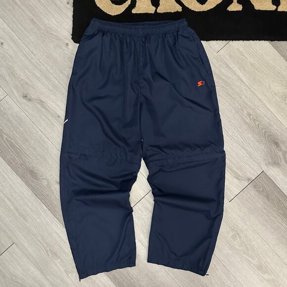 Vintage Starter Men's Navy Blue Convertible Flare Track Pants/Shorts Size Large - Picture 2 of 10